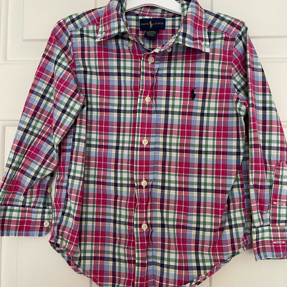 Ralph Lauren boys plaid button down shirt size 4 4T